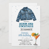 Denim and Cocktails party invitation 招待状 (正面/裏面)