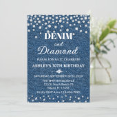 Denim and Diamond Birthday Party Invitation 招待状 (スタンド正面)