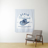 Denim and Diamonds Bachelorette Backdrop Cowgirl タペストリー (インサイチュ)