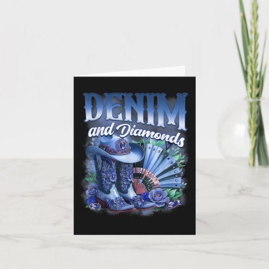 Denim And Diamonds Country Western Cowgirl Boots P カード (正面)