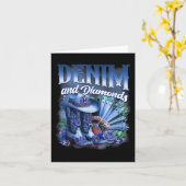 Denim And Diamonds Country Western Cowgirl Boots P カード (黄色い花)