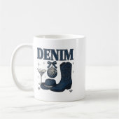 Denim And Diamonds Western Fashion Boots Bling Rod コーヒーマグカップ (左)