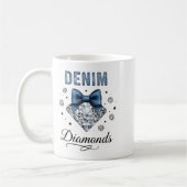 Denim And Diamonds Western Graphic Tee For Girls W コーヒーマグカップ (左)