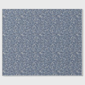 Denim Blue Glitter Birthday ラッピングペーパー (フラット)