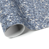 Denim Blue Glitter Birthday ラッピングペーパー (ロールコーナー)