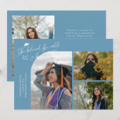 Denim Blue Graduate She Believed Multi Photo 案内状 (正面/裏面)