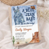 Denim Blue Jean Baby Shower Invitation 招待状