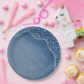 Denim Blue Jeans Diamond ペーパープレート (パーティー)