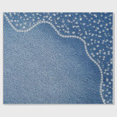 Denim Blue Jeans Diamond  ラッピングペーパー (フラット)