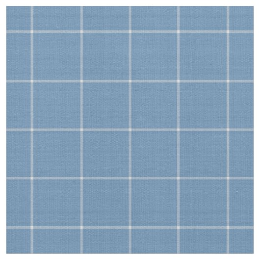 Denim Blue Large Gingham Checkered pattern ファブリック (クローズアップ)