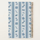 Denim Blue Pasta Market Stripe Personalized Recipe ノートブック (裏面)