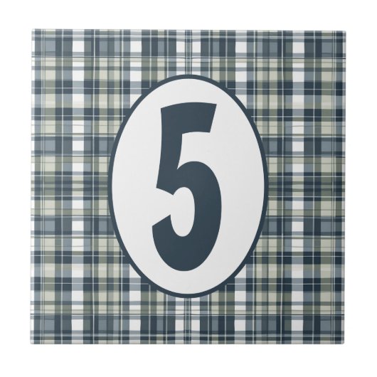 Denim Blue Sageグリーンとホワイトカスタマイズ可能 タイル (正面)