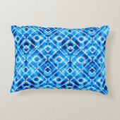 Denim blue tie die texture repeat modern pattern アクセントクッション (裏面)