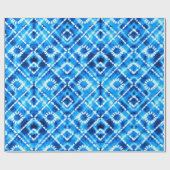 Denim blue tie die texture repeat modern pattern ラッピングペーパー (フラット)