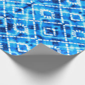 Denim blue tie die texture repeat modern pattern ラッピングペーパー (角)