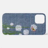 Denim Case-Mate iPhoneケースに花をパフ Case-Mate iPhoneケース (裏面 (横))