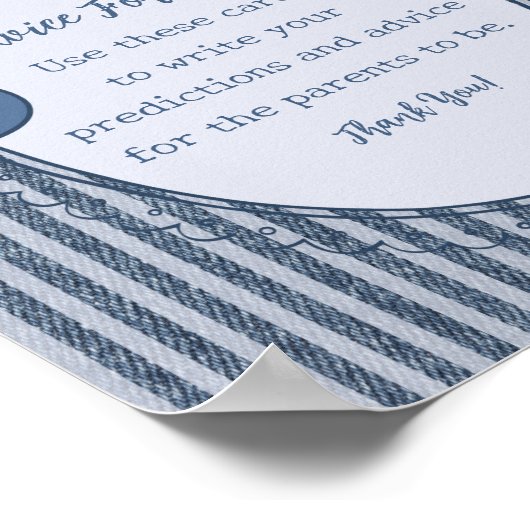 Denim Coquette Bow Blue Jean Advice for Baby ポスター (角)