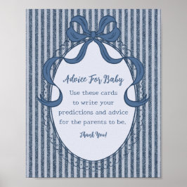 Denim Coquette Bow Blue Jean Advice for Baby ポスター