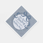 Denim Coquette Bow Blue Jean Baby Birthday スタンダードランチョンナプキン (角)