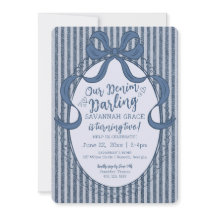 Denim Coquette Bow Blue Jean Baby Birthday