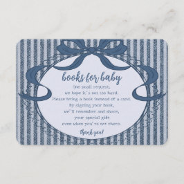 Denim Coquette Bow Blue Jean Baby Books for Baby エンクロージャーカード