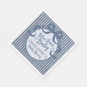 Denim Coquette Bow Blue Jean Baby Shower スタンダードランチョンナプキン (角)