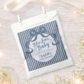 Denim Coquette Bow Blue Jean Baby Shower フェイバーバッグ (クリップ留めされた状態)