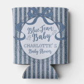 Denim Coquette Bow Blue Jean Baby Shower Favor 缶クーラー (裏面)