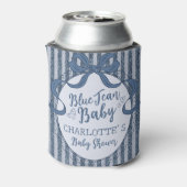 Denim Coquette Bow Blue Jean Baby Shower Favor 缶クーラー (缶裏面)