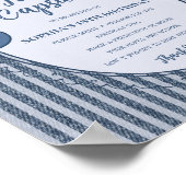 Denim Coquette Bow Blue Jean Birthday Time Capsule ポスター (角)