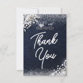 Denim Diamonds Bling Classy Elegant Birthday Party サンキューカード (正面)