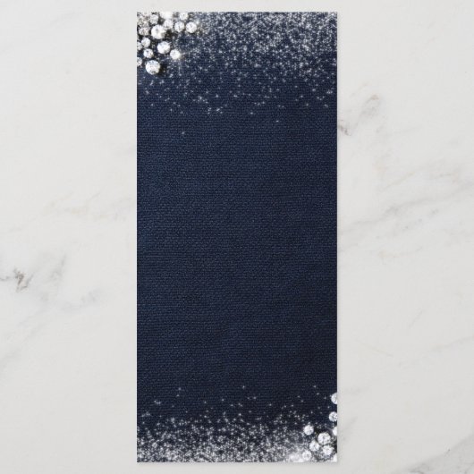 Denim Diamonds Bling Classy Elegant Birthday Party メニュー (裏面)