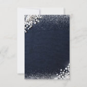 Denim Diamonds Bling Classy Elegant Party Blue サンキューカード (裏面)