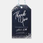 Denim Diamonds Bling Classy Elegant Party Welcome ギフトタグ (正面)