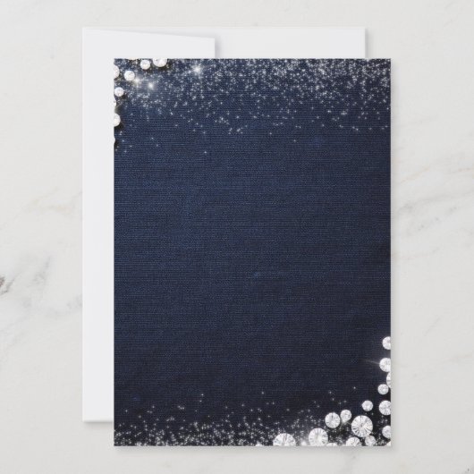 Denim Diamonds Cowgirl Hat Bling 30th Birthday 招待状 (裏面)