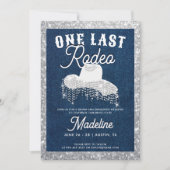 Denim Diamonds Cowgirl Last Rodeo Bachelorette 招待状 (正面)
