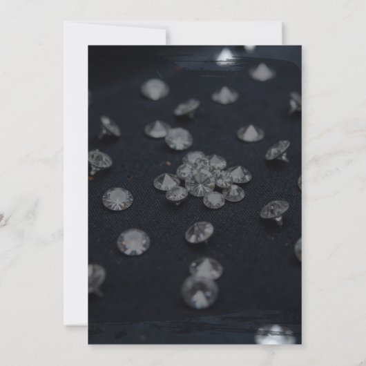 Denim Diamonds Glam Glow Classy 30th Birthday 招待状 (裏面)