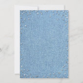 Denim Diamonds Glitter Elegant Frame Sweet 16 招待状 (裏面)