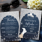 Denim Diamonds Last Rodeo Glam Arch Bachelorette 招待状