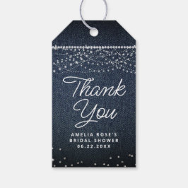 Denim Diamonds Lightsスクリプ素朴トありがとう ギフトタグ