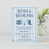 Denim Diamonds Preppy Coastal Cowgirl Stripe Bow 招待状 (スタンド正面)