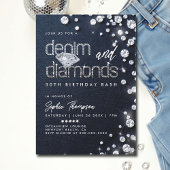 Denim Diamonds Theme Classy 30th Birthday Party 招待状