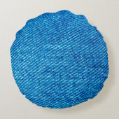 Denim fabric jeans blue jeans ラウンドクッション (裏面)