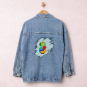 Denim Jacke mit Design auf der Rückseite デニムジャケット (ハンガー)