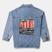 Denim Jacket – Red Pulse Abstract Design デニムジャケット (裏面)