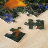 Denim Jeans and Orange Sneakers in Flowers ジグソーパズル (側面)