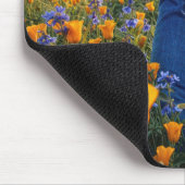 Denim Jeans and Orange Sneakers in Flowers マウスパッド (コーナー)