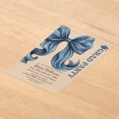 Denim Jeans Bow Graduation アクリル招待状 (レイダウン)