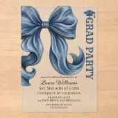 Denim Jeans Bow Graduation アクリル招待状 (正面)