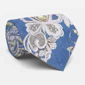 Denim Lace - Ivory Pearls Repeat Clutch ネクタイ (ロール)